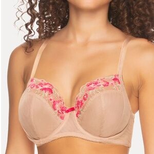 Paramour Women's Fleurs 4-Section Cup Unlined Embroidered Underw Bra 38G (4D US)